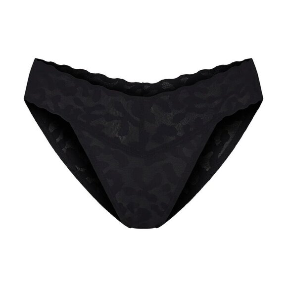 New With Tag SKIMS Logo Mesh Lace Cheeky Onyx Bikini Bottoms NWT Size 2X - Picture 1 of 10